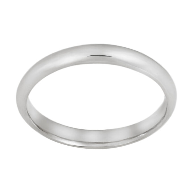 Aliança Arredondada Ouro Branco - 2,5mm